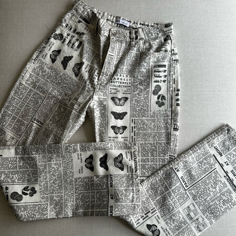 Zara newspaper printed Jean